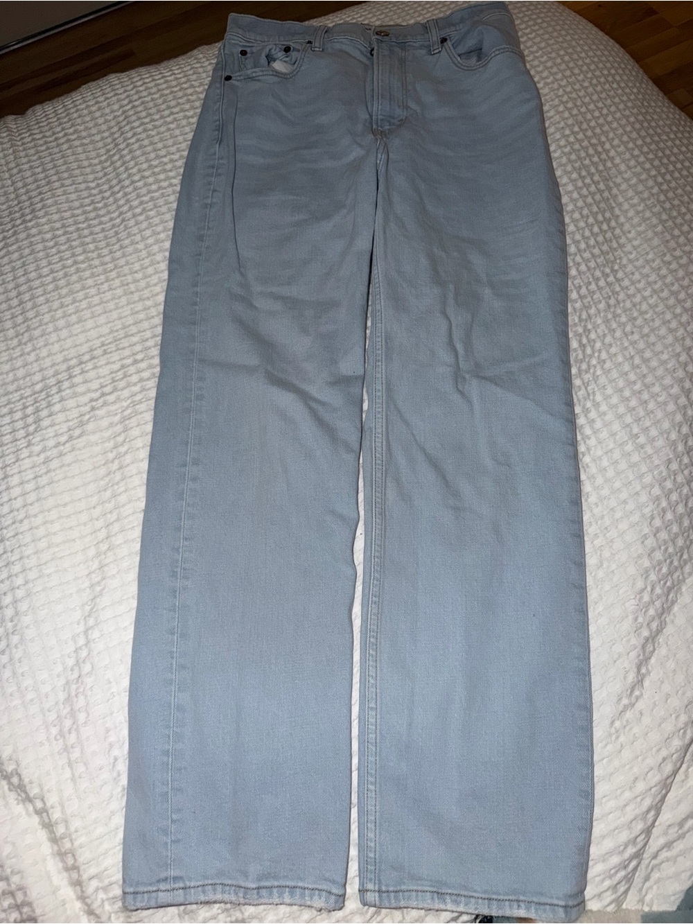 Abercrombie & Fitch Ankle Straight Ultra High Rise Light Wash